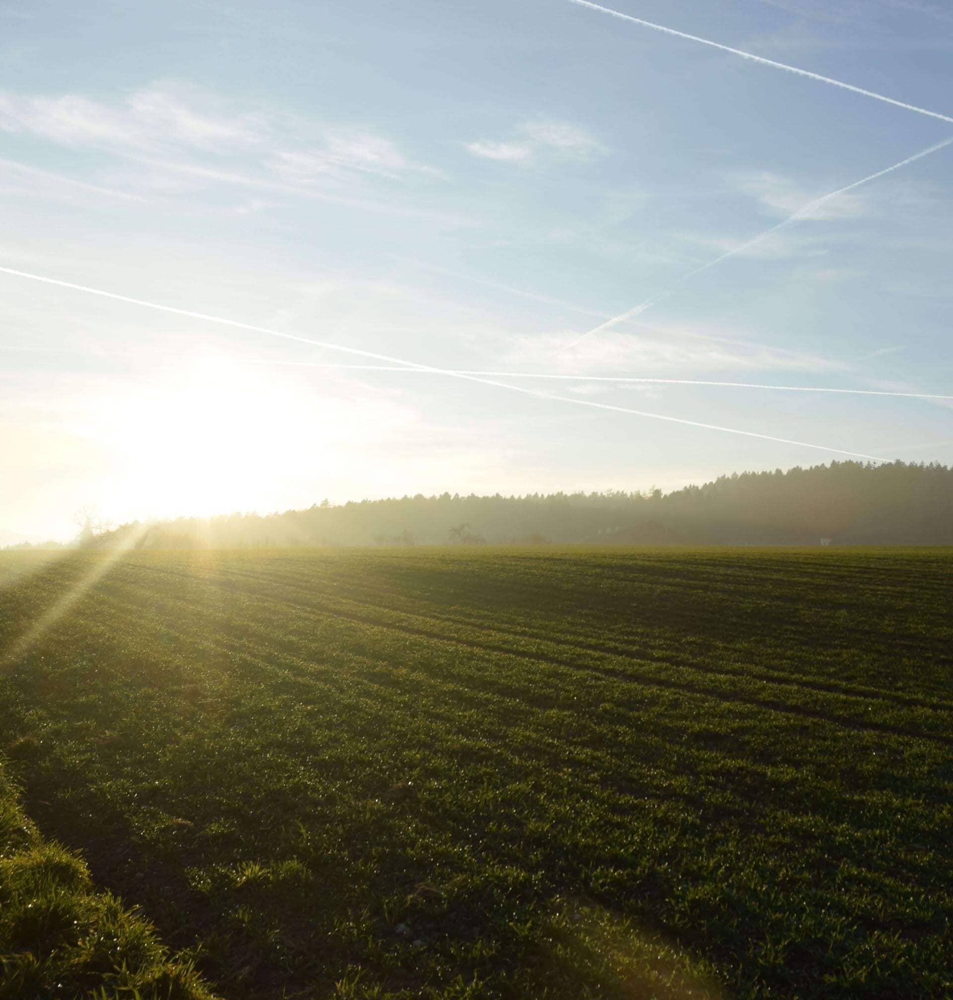 Landschaft mit Sonne
